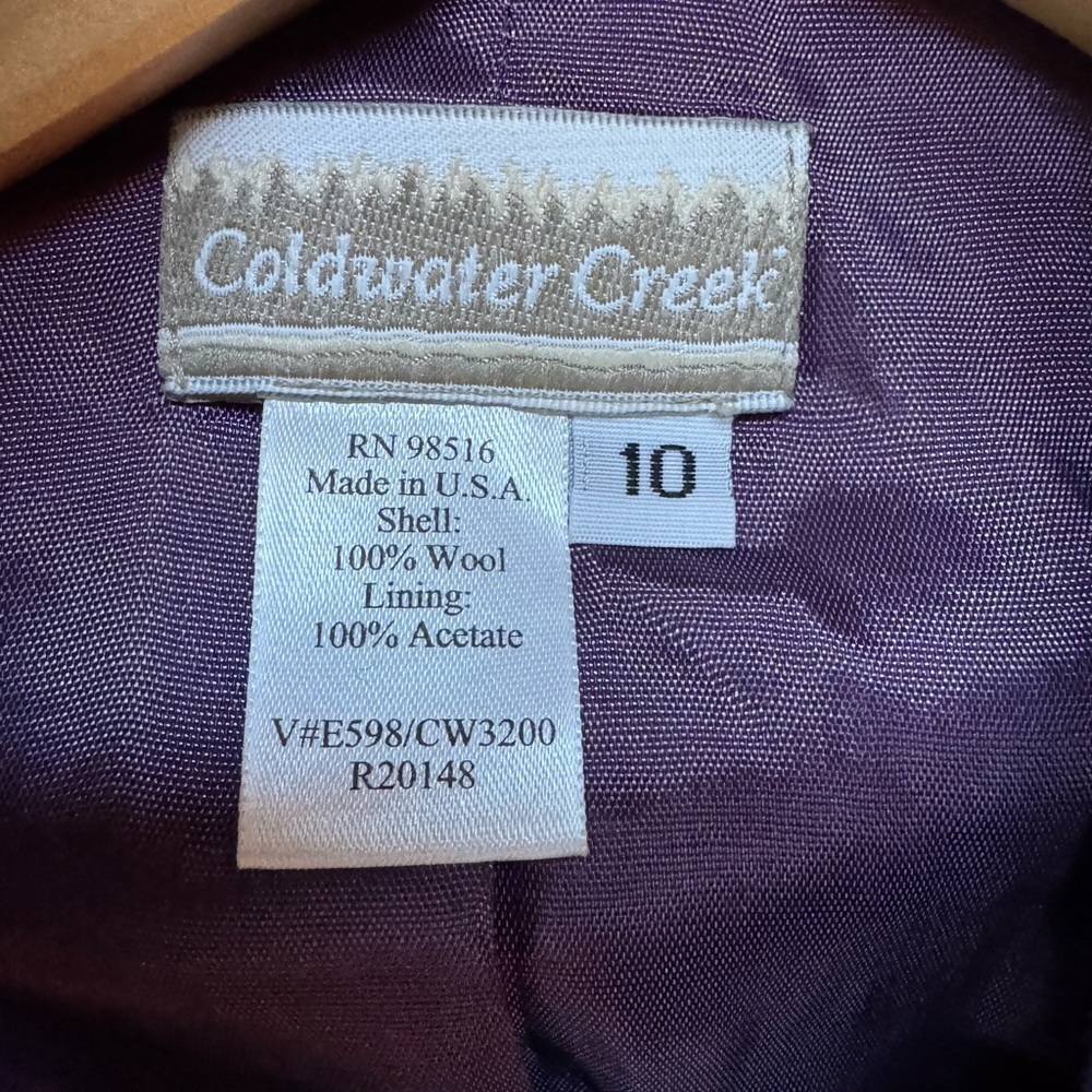Coldwater Creek Wool Blazer‎ Royal Purple Work Office Career Professional 10 - Picture 6 of 9